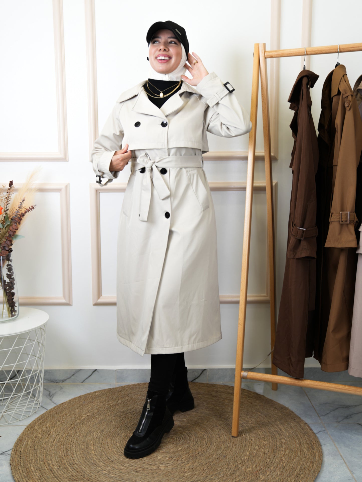 Trench coat 2025 Gris White