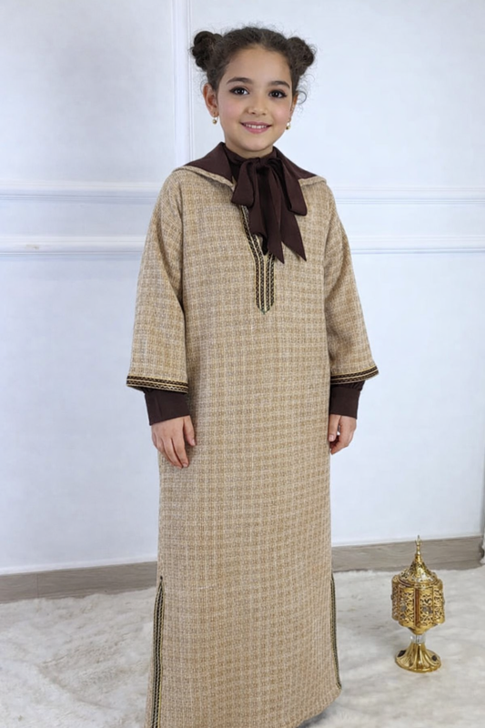 Jellaba 3 pièces  caramel