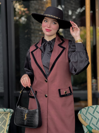 Ensemble Gilet et chemise marron