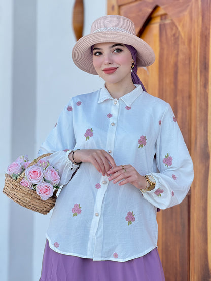 Ensemble  warda brodé