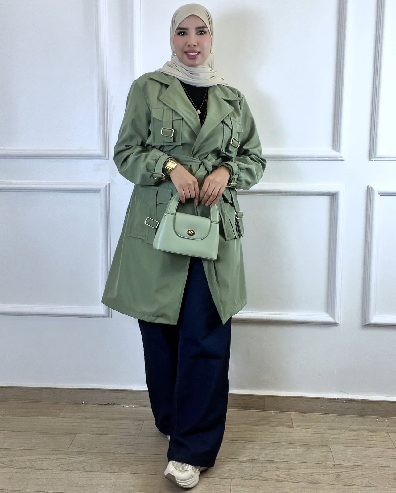 Trench Veste vert olive