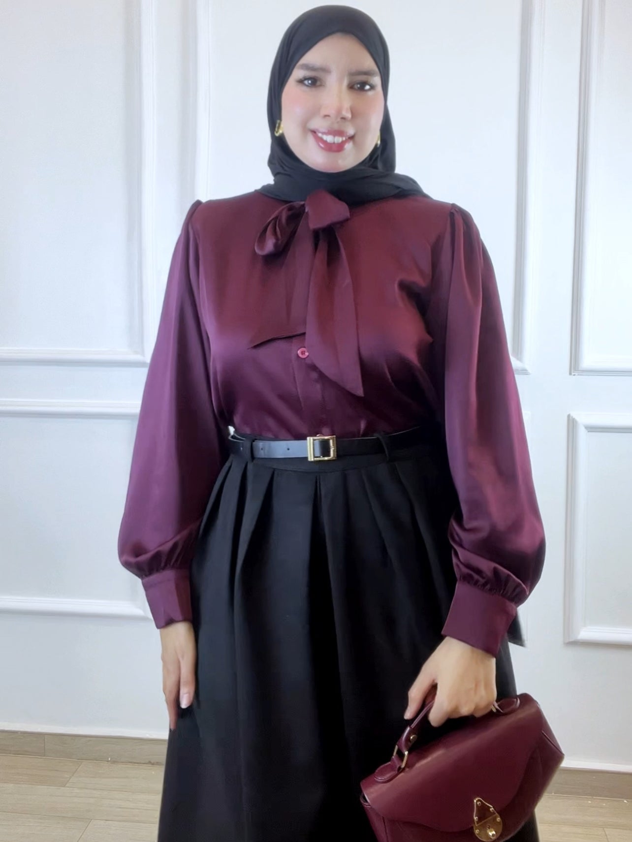 Chemise Burgundy satiné