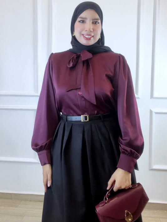 Chemise Burgundy satiné