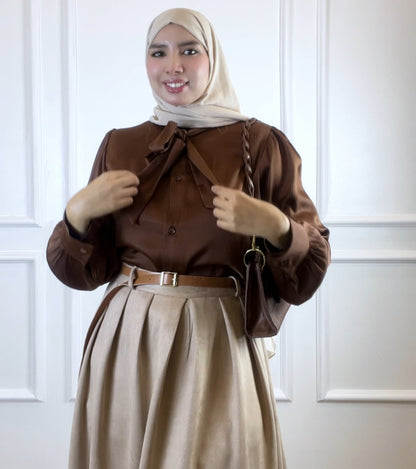 Chemise satiné  IVA marron