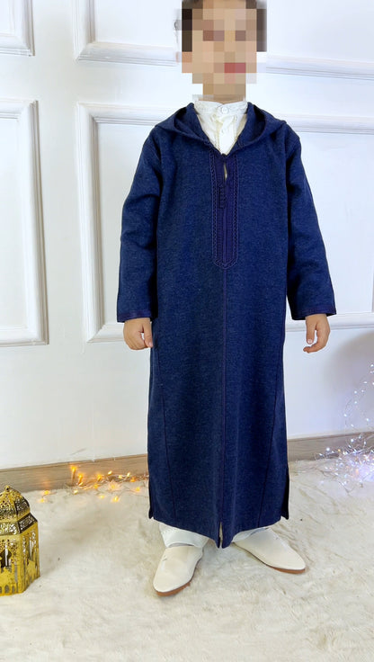 Jellaba 3 pièces  bleu
