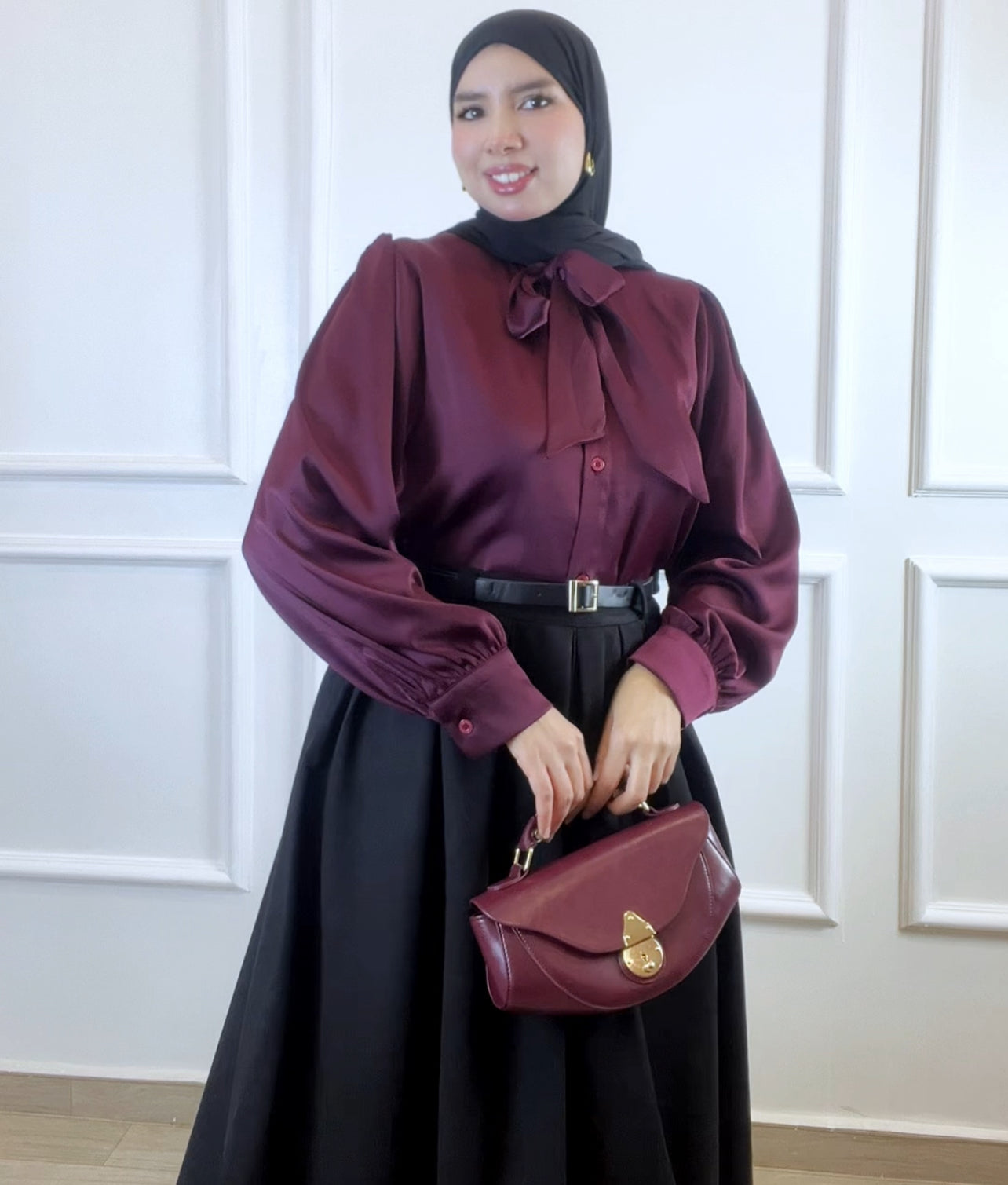 Chemise Burgundy satiné