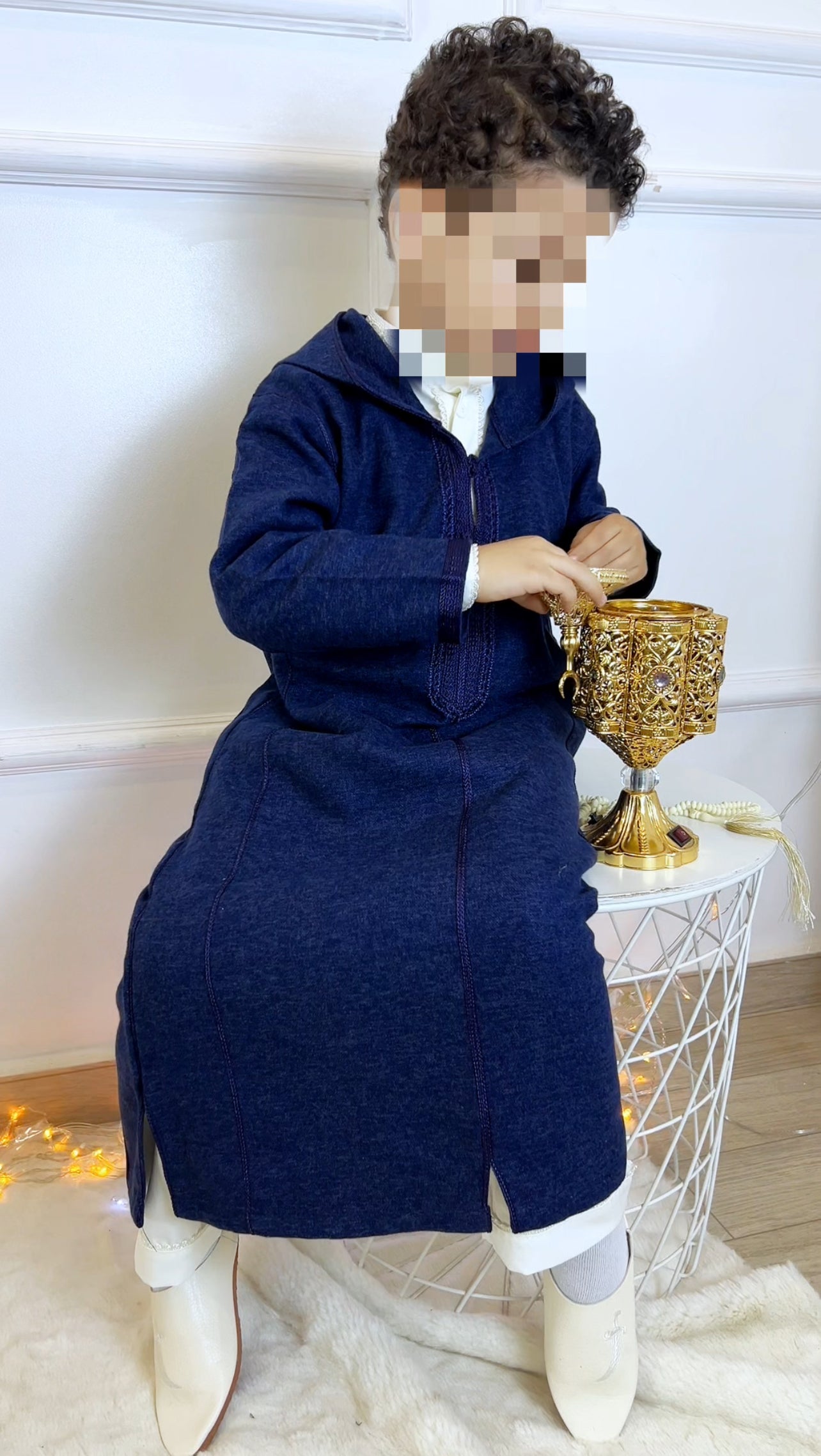 Jellaba 3 pièces  bleu