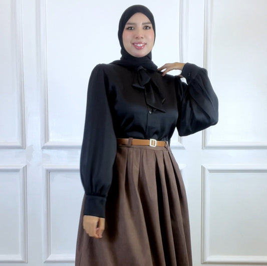 Chemise Noir Satiné